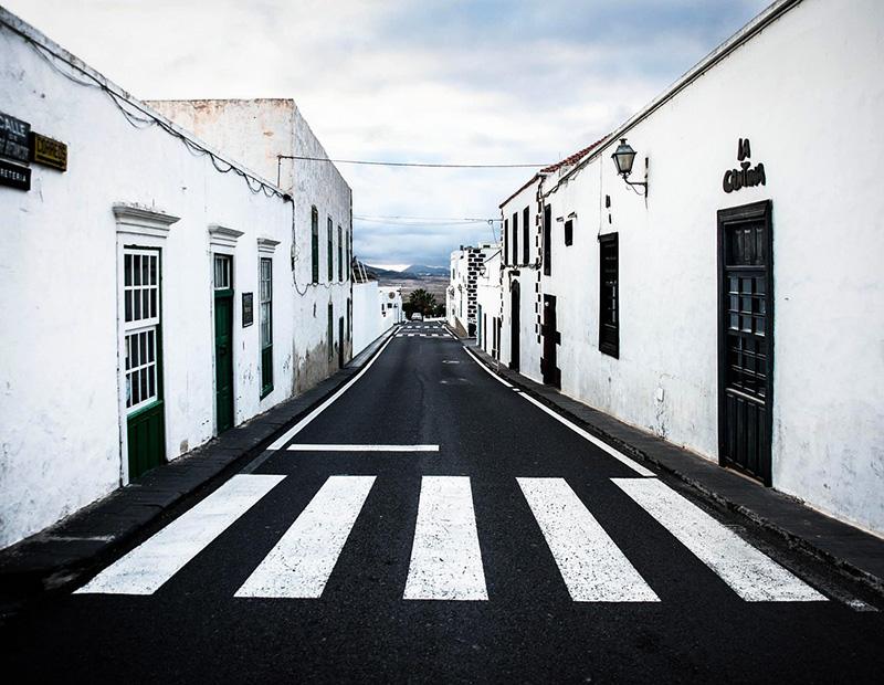 ulica belih hiš prehod za pešce Lanzarote