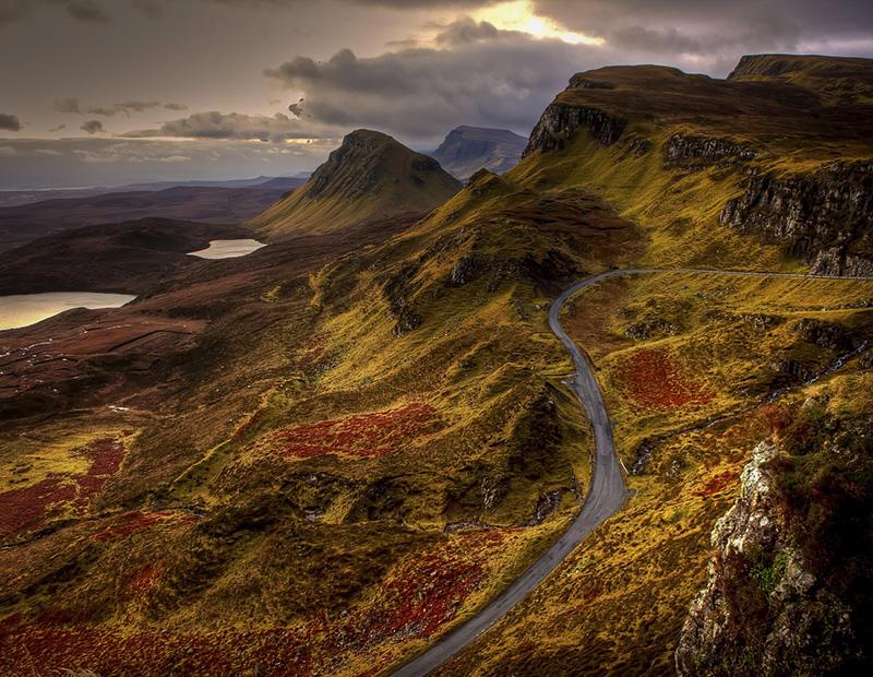 večerna pokrajina kolesarjenje škotska